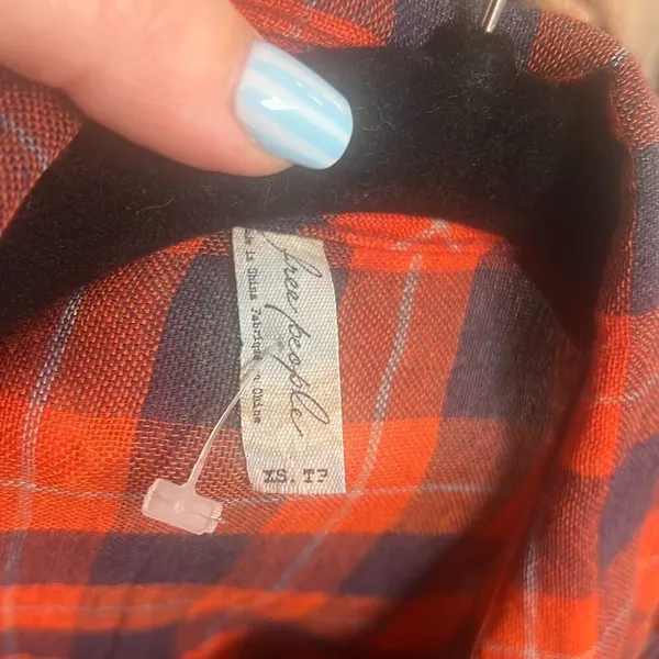 ✨Free People Gauze Plaid Flannel Sz XS T-Shirt✨ - Image 9