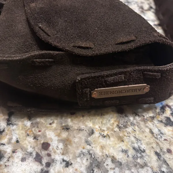 Vintage Abercrombie Chocolate Brown Suede‎ Shoulder Hobo Bag Tasseled 9x6x2.5 in - Image 3