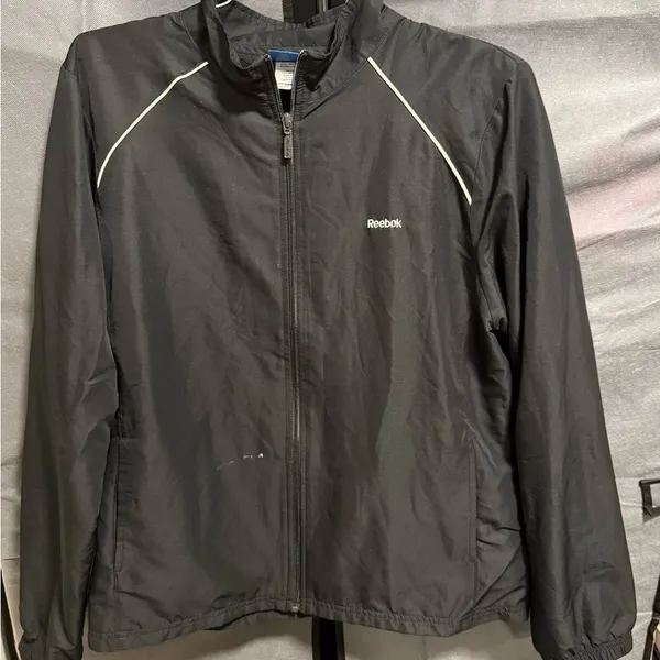 Reebok Women's Black Track Jacket Full Zip Sporty VTG Style L - Image 3