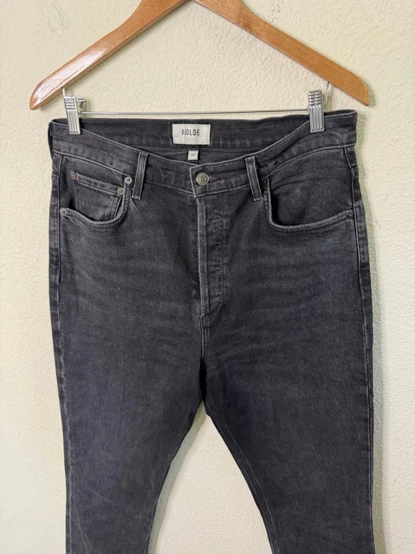 Agolde Freya High Rise Slim Jeans Charcoal Black Gray Womens Size 29‎ - Image 8
