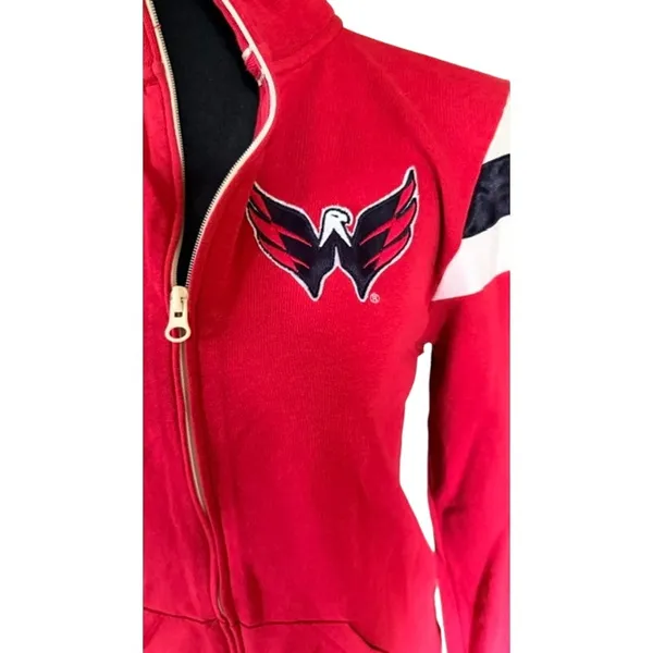 ’47 Brand Washington Capitals Women’s Full Zip Jacket Red Large NHL - Image 4