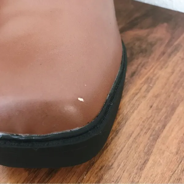 MIA‎ Dru Chelsea Platform Boot Bootie Chunky Block Heel Brown Black Size 11 - Image 8