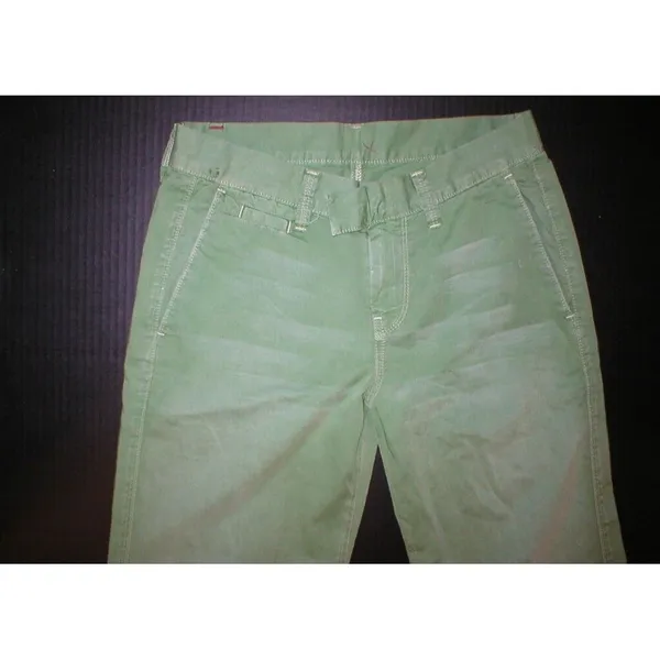 New 7 for All Mankind Jeans Green Pants Womens 26 29 X 33 Tall Wide Leg Light - Image 3