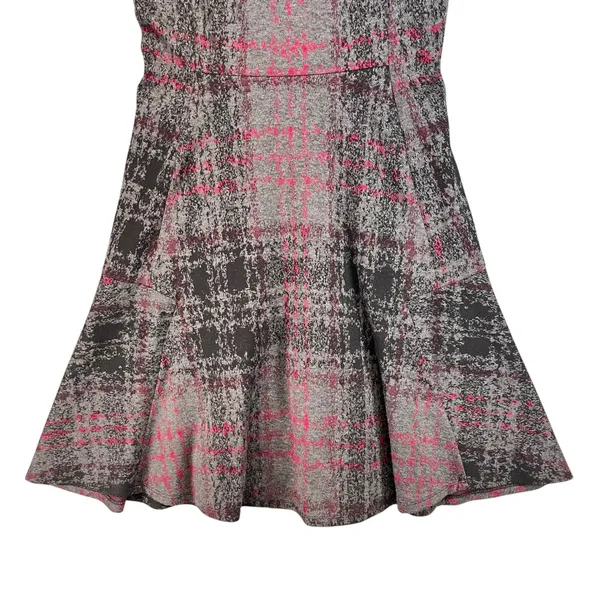 Betsey‎ Johnson Womens Preppy Goth Gray Pink Plaid Fit & Flare Dress Small - Image 4
