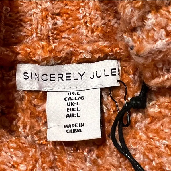 Sincerely Jules Womens Chunky Knit Pullover Sweater Size L Mock Neck Fall NWT - Image 4
