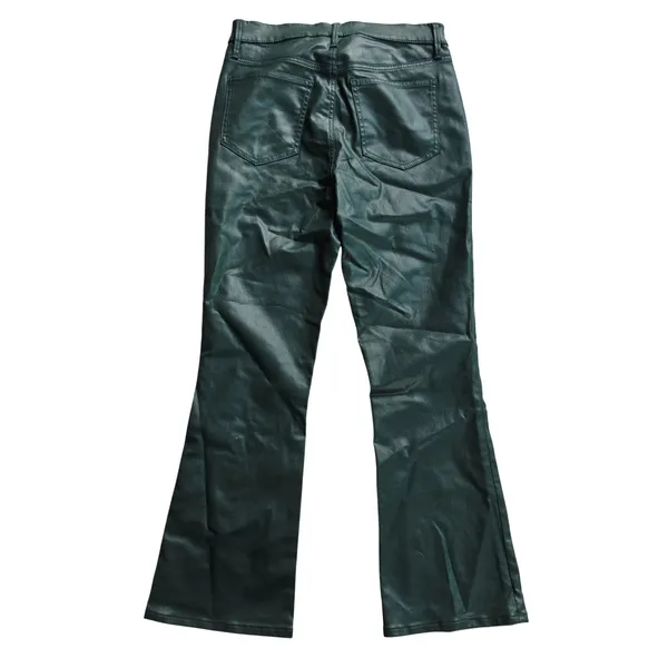 Ann Taylor NWT The Boot Crop High Rise Coated Pants Forest Green Size 8 - Image 4