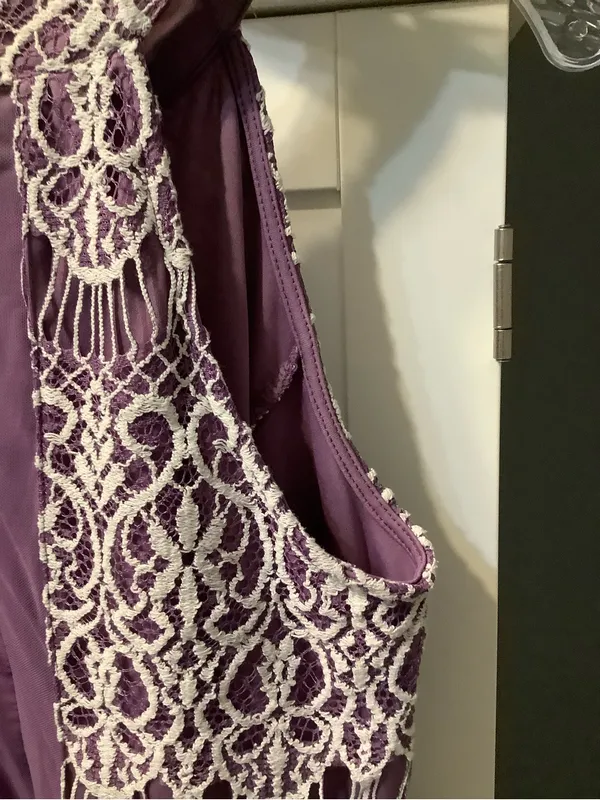 Altar'd State Purple Dress with White Lace Overlay EUC Wedding Sorority Feminine - Image 9