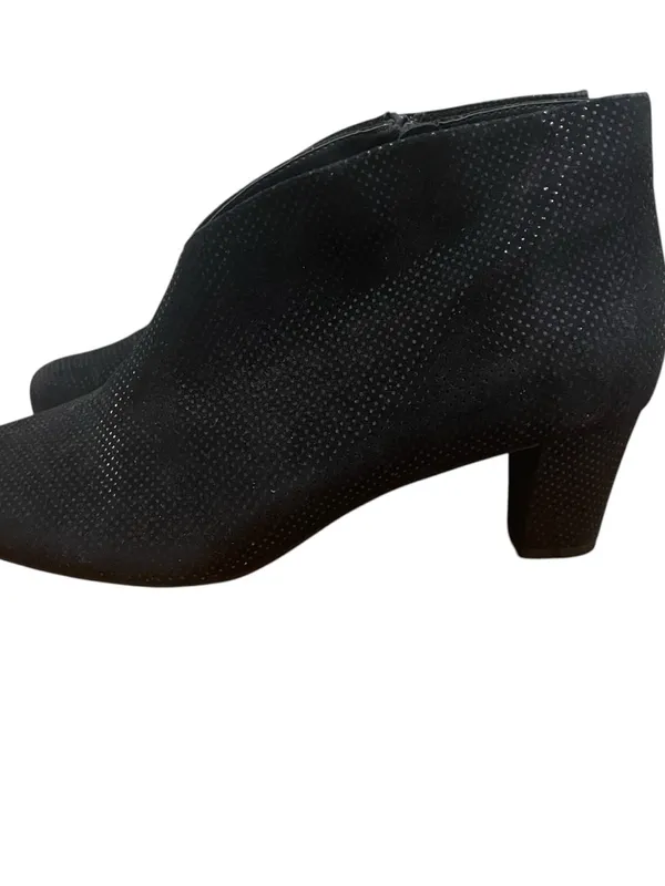 David Tate Fame V Throat Ankle Booties Leather Heels Black Women Size 10 Wide - Image 2