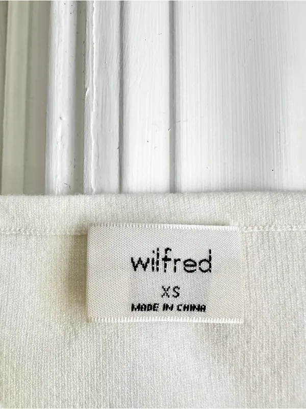 Aritzia Wilfred White Puff Sleeve Square Neck Crop Top - Image 4