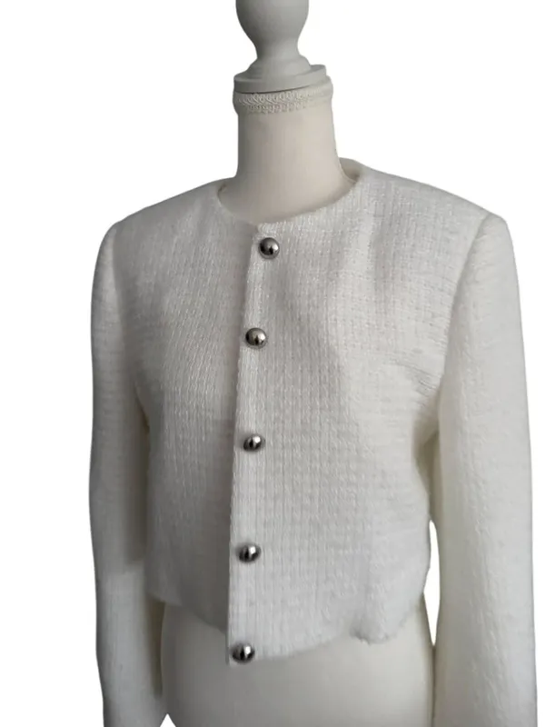 REFORMATION White Buttoned Blazer Jacket Size Small - Image 6