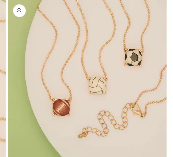 Gameday Cushion Cut Charm Pendant Necklace-Soccer - Image 2