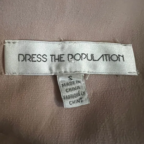 Dress the Population Delilah Rose Gold Metallic Midi Dress S Wedding Guest - Image 6