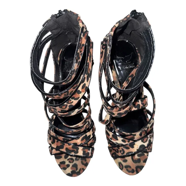 Shiekh Gaze-114 5.5 Hi Heel Color Camel Leopard Velvet - Image 3