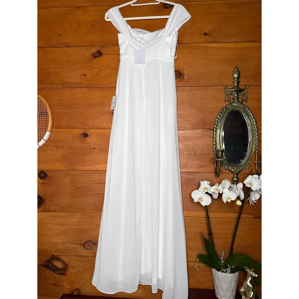 NWT Lulus Magical Magnetism White Off-the-Shoulder Maxi Dress Bridal Wedding M - Image 7
