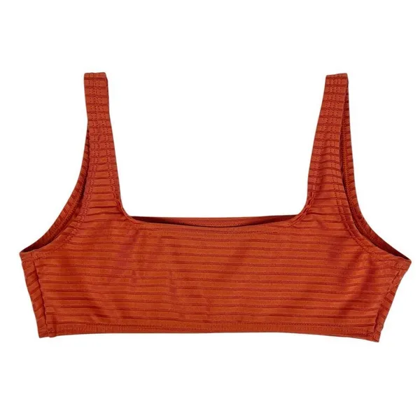 Aeropostale Burnt Orange Ribbed Swim Bikini‎ Bralette Top Size Small - Image 2