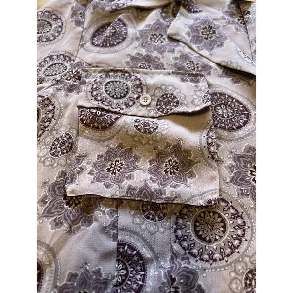 Compagnie‎ Internationale Express Small Sheer Full Top Geometric Button Down - Image 10
