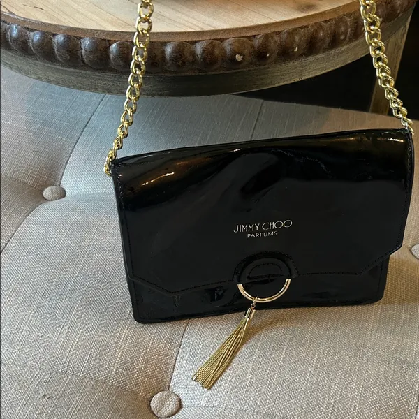 Jimmy Choo Black Tassel Shoulder Chain BLACK Bag Perfume Promo - Image 5