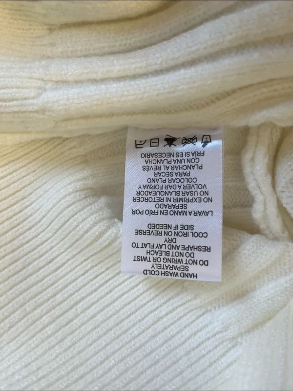 GB girls Cream Ribbed Twist-Front Mock Neck Sweater - Image 7