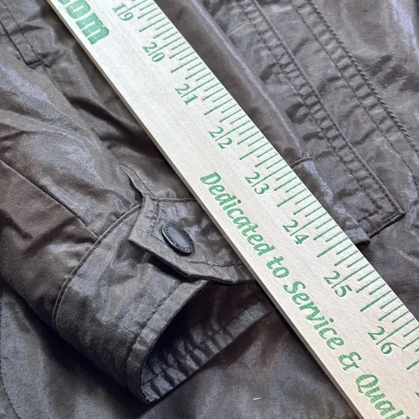Liz Claiborne Lightweight Utility Jacket Women's L Metallic Brown Zip Snap Waist - Image 13