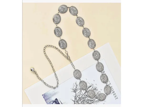 NEW Metal Chain Dress Belt Hollow Out Daisy Sweater Belt - Image 8