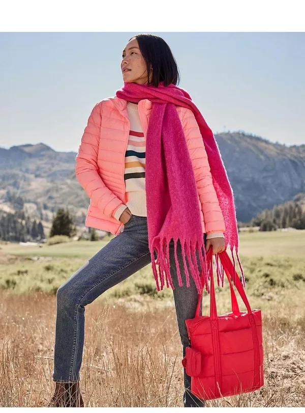 (NWT) Lands’ End Wanderweight Ultralight Packable Tote Bag in Coral Rose - Image 8