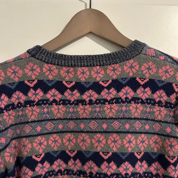 Altar’d State Fair Isle Sweater Pink Gray Size S - Image 8