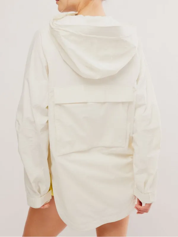 Free People Singin In The Rain Packable Rain Jacket in Butter Yellow - Image 2