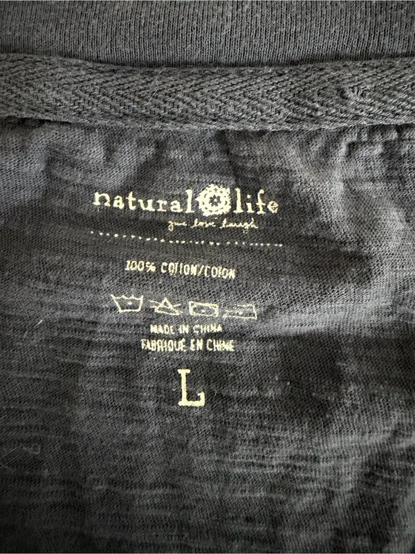NATURAL LIFE Relaxed Fit 100% Cotton Deep V-Neck Johnnie Jumpsuit Size L - Image 7