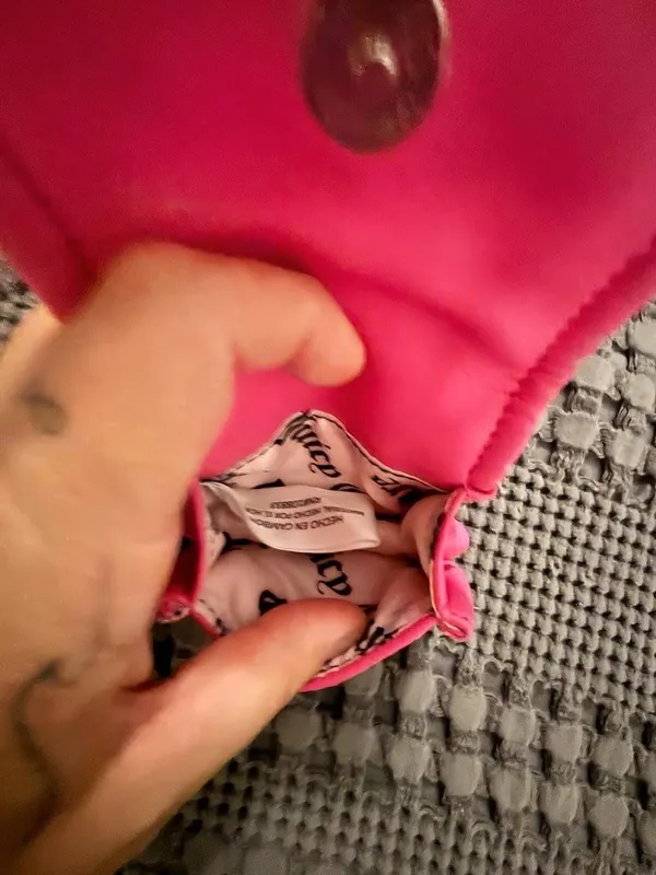 Juicy Couture pink keychain purse #juicy #keychainss Has small blue mark, shown in photo. - Image 5
