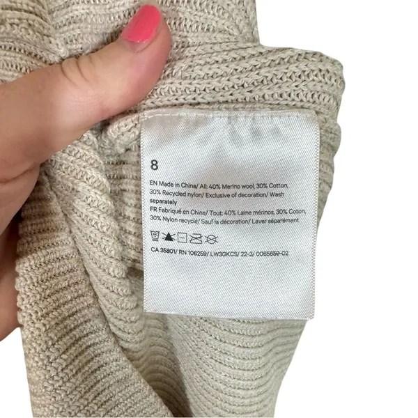 Lululemon Merino Wool-Blend Ribbed Turtleneck Sweater Heathered Natural Ivory - Image 9