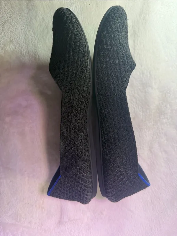 Rothy's Black Knit Ballet Flat with Blue Accent - Image 9