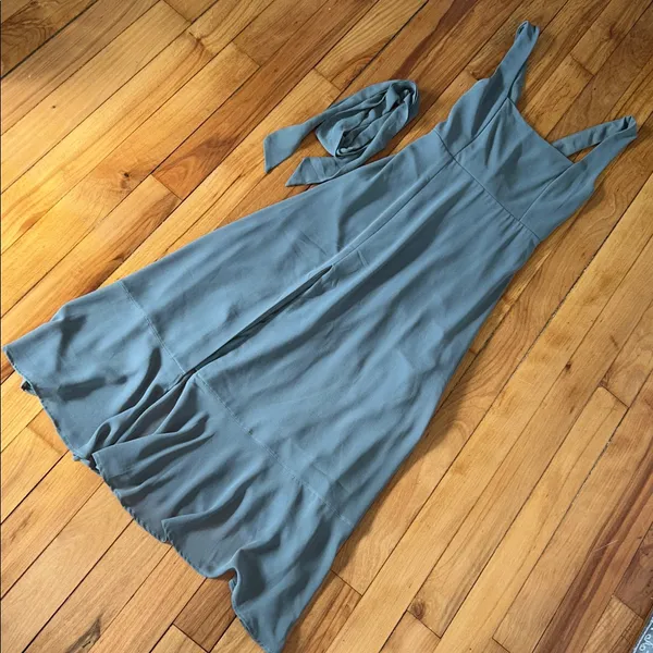 Show Me Your Mumu Claire Midi Dress- Silver Sage Crisp - Image 3