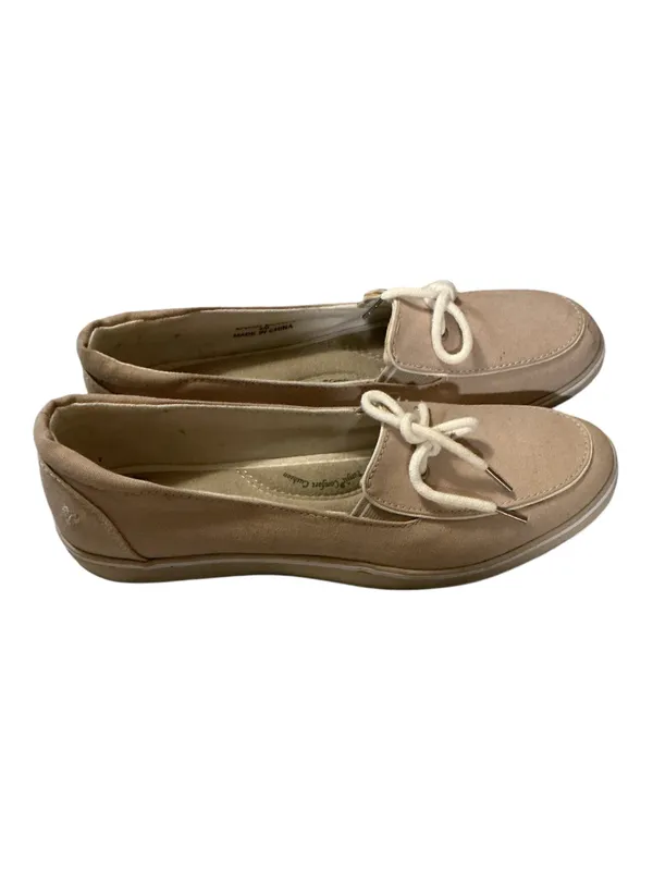 Grasshoppers Womens Canvas Boat Shoes Slip On Loafers Beige Tan Comfort Size 8M - Image 3