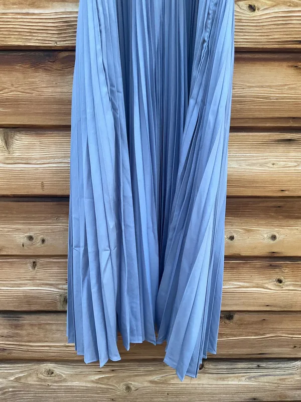 O.p.t. Few Moda Blue Size 2 ADA Pleated Strapless Midi Dress - Image 13
