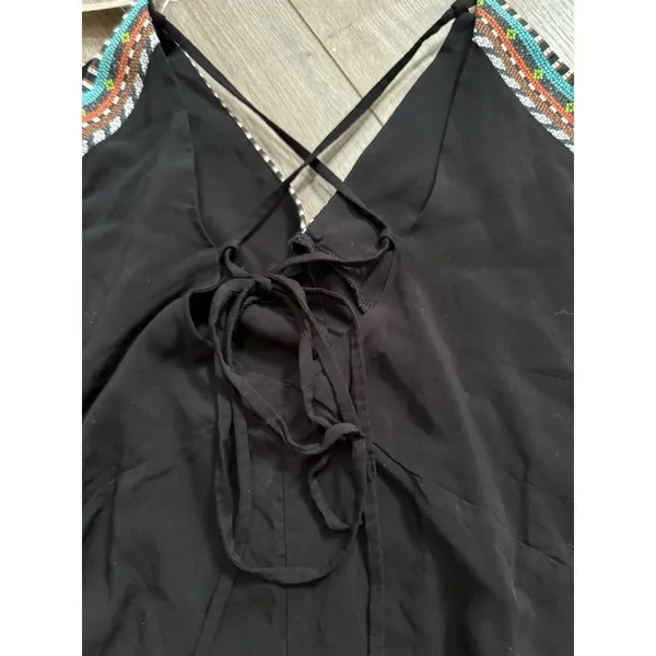 NWT Nanette Lepore Tribal Beat Romper Black Swim Coverup Size S‎ - Image 9