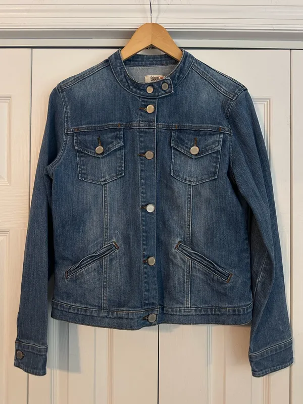 Vintage Route 66 Denim Jean Jacket, M/L - Image 3