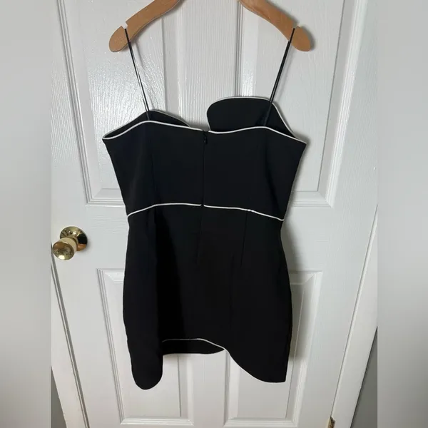 Amanda Uprichard Strapless Puzzle Mini Dress Black / White XL - Image 6