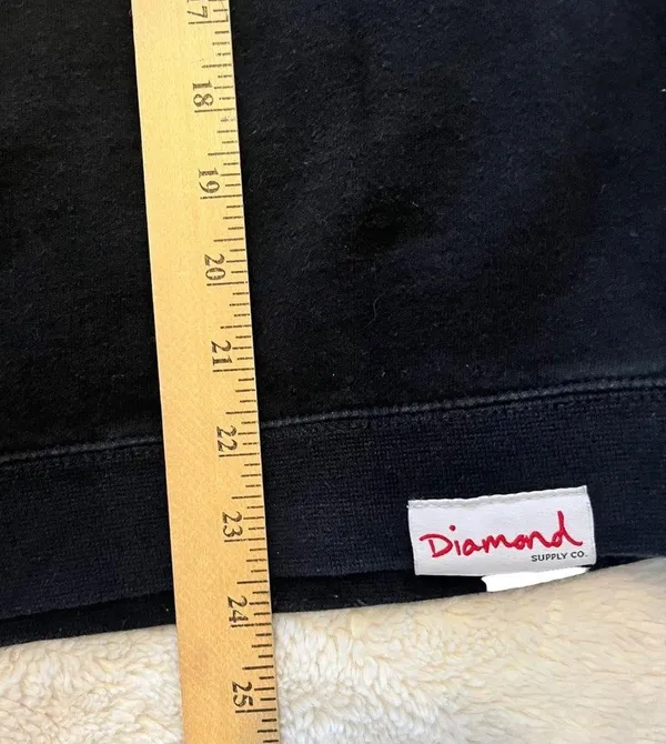 Diamond supply black long sleeve sweatshirt measurements in pictures - Image 6