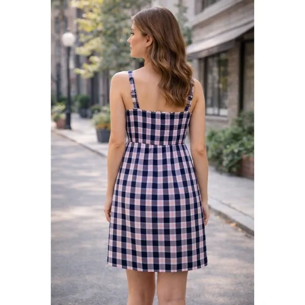 Anthropologie MAEVE Outshine Plaid Taffeta Dress Bow Coquette Preppy X-Small - Image 6