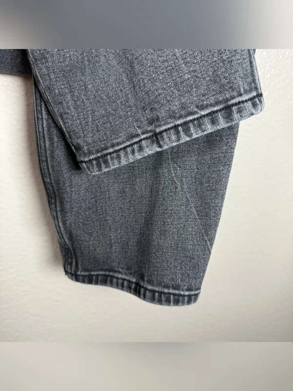 Abercrombie & Fitch High-Rise the mom Slim Straight Jeans - Black Wash SZ:33/16S - Image 6