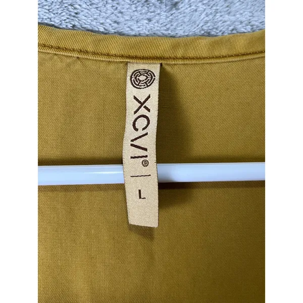 XCVI Melar Dress Mustard Yellow Zip Front Utility Lagenlook Midi Boho Pockets L - Image 5