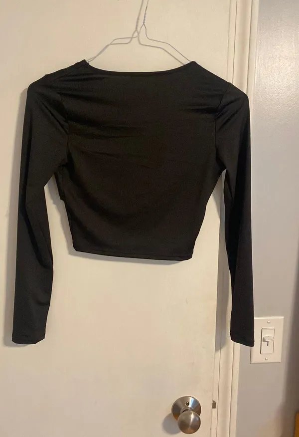 Black Corset Long Sleeve Top - Image 2