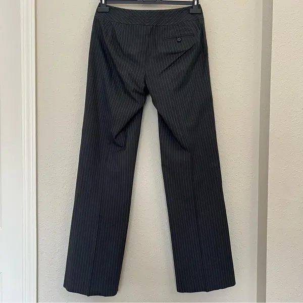 Banana Republic Striped Trousers Gray Dress Pants Size 4 Silk Blend - Image 4