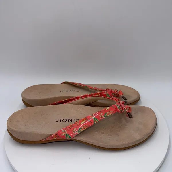 Vionic Bella II Coral Pink Floral Bow Orthotic Sandals Womens 11 Wide - Image 2