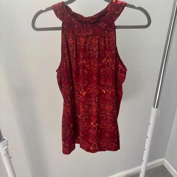 Apt. 9 Vibrant Red Paisley Halter Blouse - Image 2