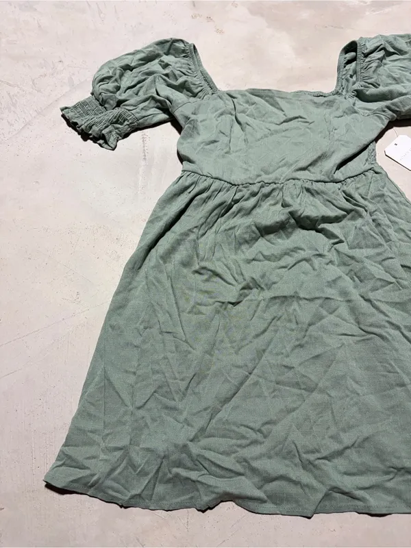 Altar’d state Puff-Sleeve Dress in Sage Green NWT MSRP$72 small - Image 2