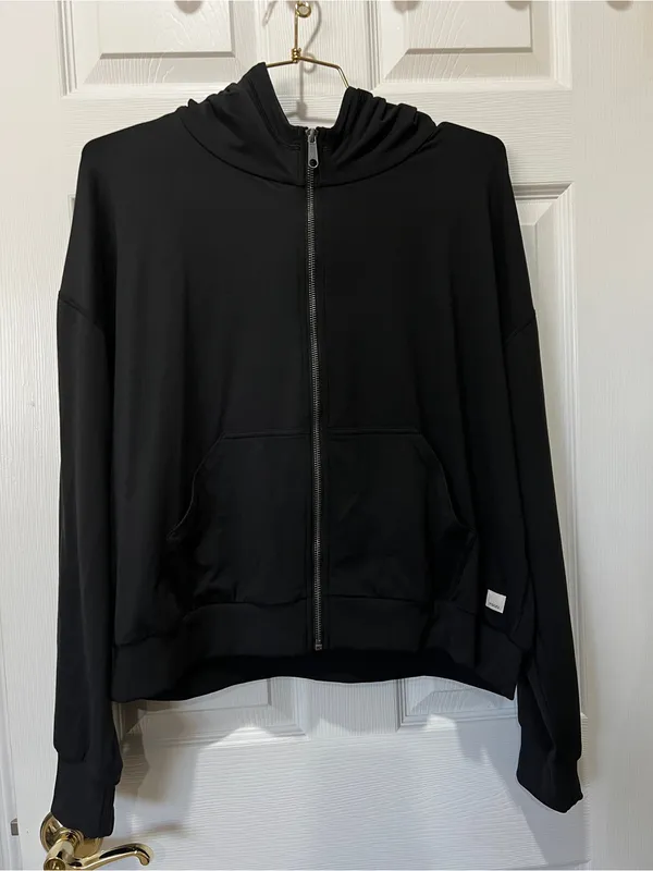 Vuori Women's Halo Modern Full Zip Hoodie Size XL Black Comfy Buttery Soft - Image 8