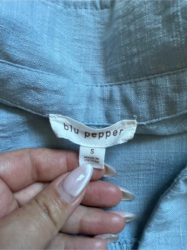 Blu Pepper Powder blue camp shirt - Image 4