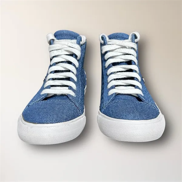 GBG Los Angeles Womens 7 Blue Sparkle Denim High Top Sneakers Quilted Y2K Retro‎ - Image 7