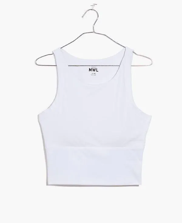 Madewell NWT MWL Flex Cutout-Back Tank White Activewear Workou - Image 4